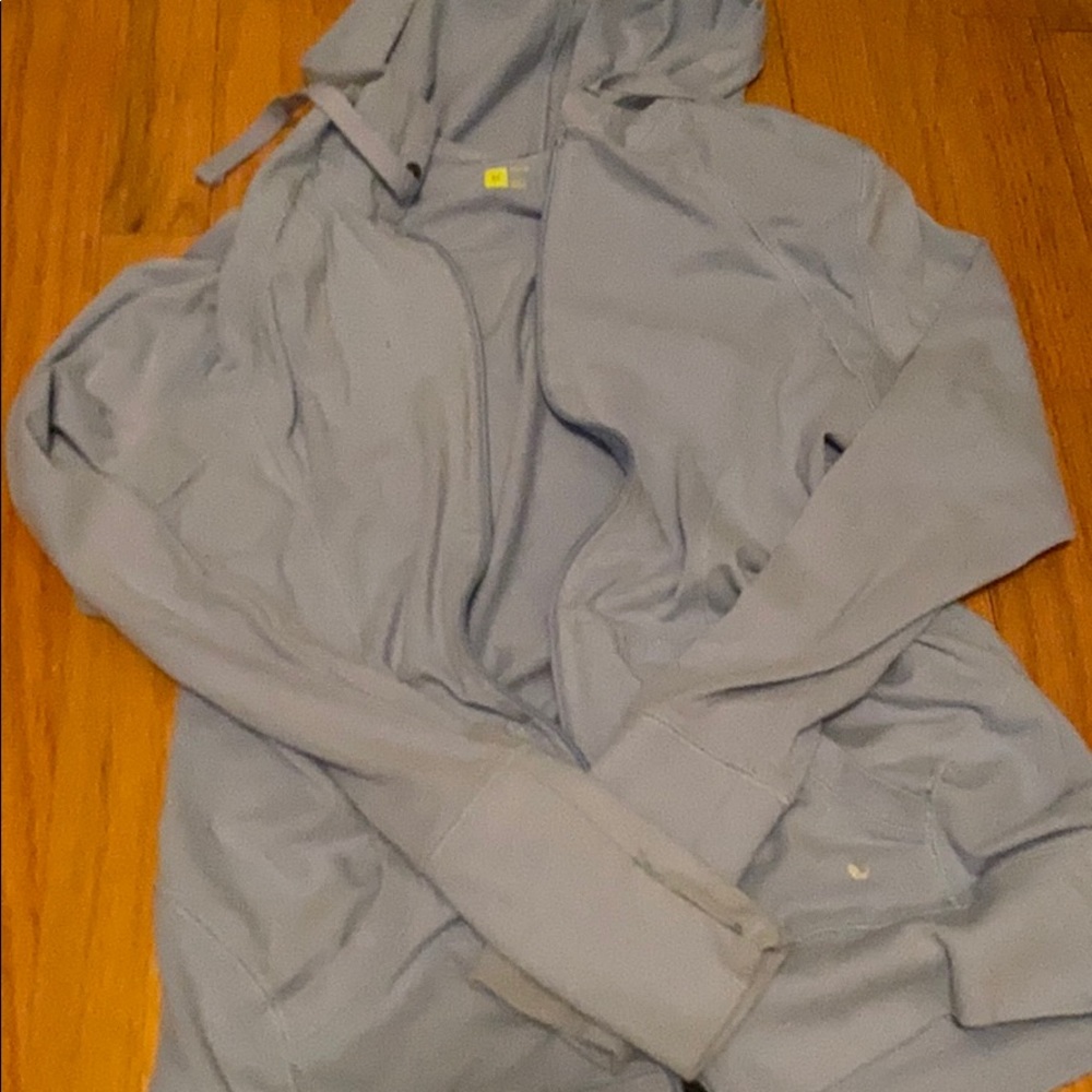 light blue zip up sweatshirt